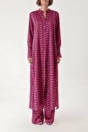 Burgundy Double suit with elastic waist trousers 12322