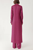 Burgundy Double suit with elastic waist trousers 12322