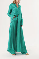 Green Double suit with elastic waist trousers 12322