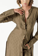 Khaki Double suit with elastic waist trousers 12322