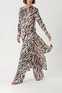 Zebra Pattern Double suit with elastic waist trousers 12322