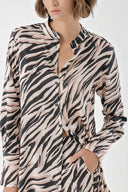 Zebra Pattern Double suit with elastic waist trousers 12322