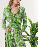 Pistachio Green Double suit with elastic waist trousers 12322