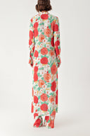 0002 White Color Floral Double suit with elastic waist trousers 12322