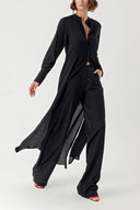 Black Painted Double suit with elastic waist trousers 12322
