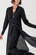 Black Painted Double suit with elastic waist trousers 12322