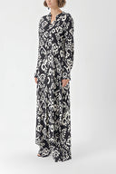 Black Ecru Double suit with elastic waist trousers 12322