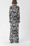 Black Ecru Double suit with elastic waist trousers 12322