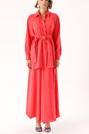 Red Double suit with elastic waist skirt 12323