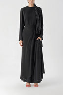 Black Set of four with elastic waistband, trousers, skirt and shawl 12324