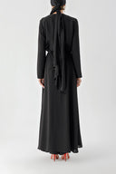 Black Set of four with elastic waistband, trousers, skirt and shawl 12324