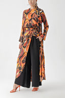 Patterned Set of four with elastic waistband, trousers, skirt and shawl 12326