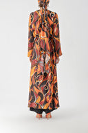 Patterned Set of four with elastic waistband, trousers, skirt and shawl 12326