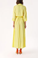 Yellow Elastic waist skirt and shirt set 12329