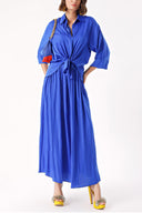 Blue Elastic waist skirt and shirt set 12329