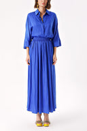 Blue Elastic waist skirt and shirt set 12329