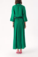 Green Elastic waist skirt and shirt set 12329