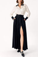 Spotted Stone embroidered shirt and elasticated skirt suit 12331