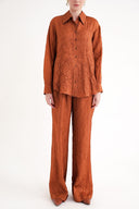 Cinnamon Crochet trousers and shirt suit 12352