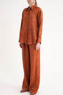 Cinnamon Crochet trousers and shirt suit 12352