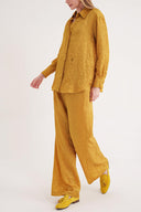 Mustard Crochet trousers and shirt suit 12352