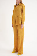 Mustard Crochet trousers and shirt suit 12352