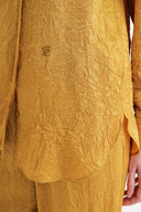 Mustard Crochet trousers and shirt suit 12352