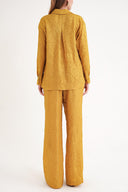 Mustard Crochet trousers and shirt suit 12352