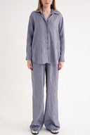 Gray Crochet trousers and shirt suit 12352
