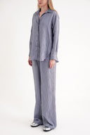 Gray Crochet trousers and shirt suit 12352
