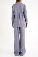 Gray Crochet trousers and shirt suit 12352