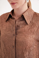 Brown Crochet trousers and shirt suit 12352