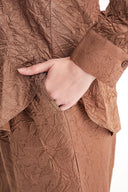 Brown Crochet trousers and shirt suit 12352