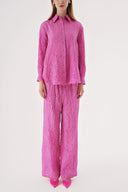 Pink Crochet trousers and shirt suit 12352