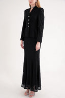 Black Fitted jacket and high-waist skirt suit 12372