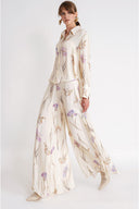 Patterned Loose-fitting trousers and shirt suit 12396