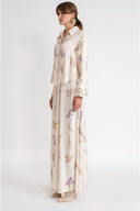 Patterned Loose-fitting trousers and shirt suit 12396
