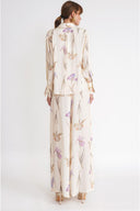 Patterned Loose-fitting trousers and shirt suit 12396