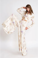 Patterned Loose-fitting trousers and shirt suit 12396