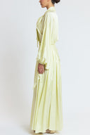 Yellow Oversized shirt and long skirt set with elastic detailing 12401