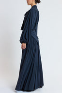 Navy Blue Oversized shirt and long skirt set with elastic detailing 12401