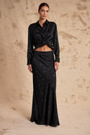 Black Skirt with an elastic waistband and shirt set 12406