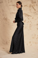 Black Skirt with an elastic waistband and shirt set 12406
