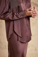 Brown Skirt with an elastic waistband and shirt set 12406
