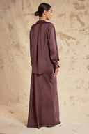 Brown Skirt with an elastic waistband and shirt set 12406