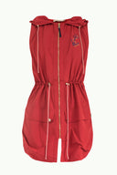 Red Zipped waistcoat 20295