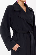 Black Buttoned Side Trenchcoat 20395