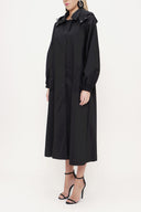 Black Hooded wide cut trenchcoat 20399