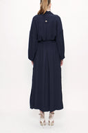 Navy Blue Side Button Shabby Chic Trenchcoat 20400