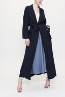 Navy Blue Side Button Shabby Chic Trenchcoat 20400